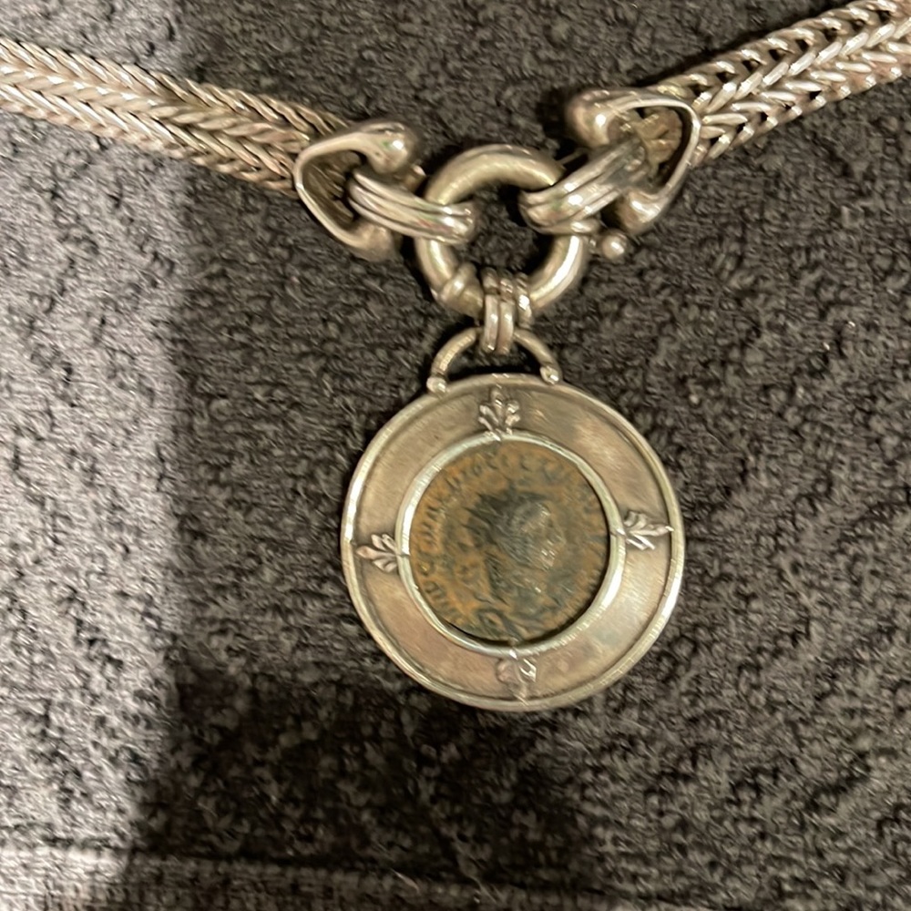 Silver Mind Authentic Ancient Roman Coin/Sterling… - image 2